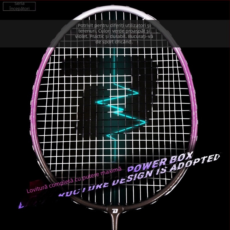 DHS 1012, set de 2 rachete de badminton, ramă din aluminiu, fire din nailon, pentru juniori amatori