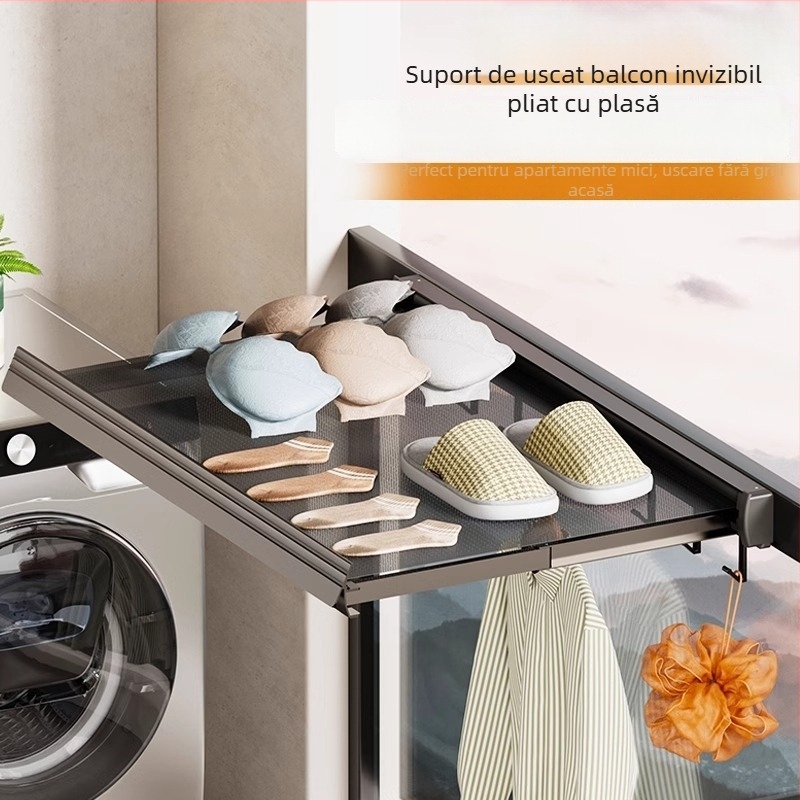 Raft de prosoape cu ventuză, aluminiu Space, design modern minimalist, antibacterian, cu un singur strat