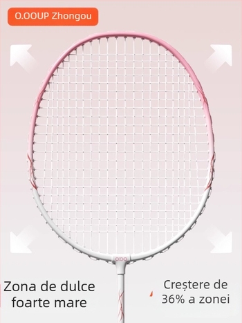 Set de rachete badminton, ramă din aliaj de fier, șnururi din nailon, greutate 95–100 g, mâner G5, tip rachetă: dreaptă