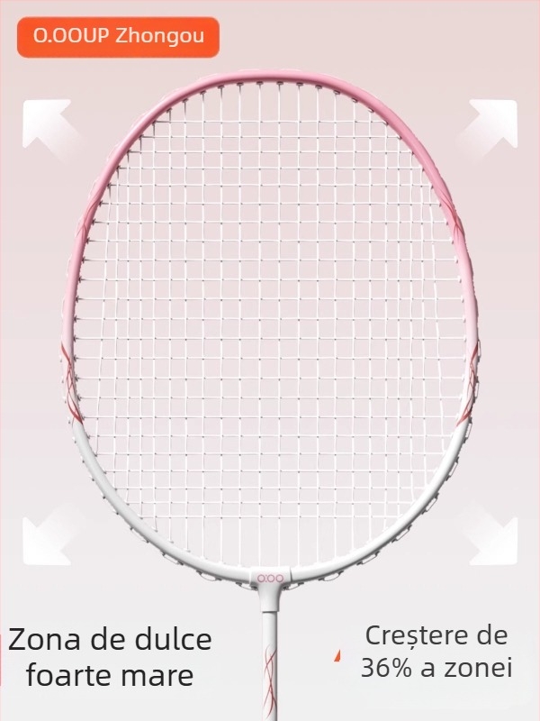 Set de rachete badminton, ramă din aliaj de fier, șnururi din nailon, greutate 95–100 g, mâner G5, tip rachetă: dreaptă