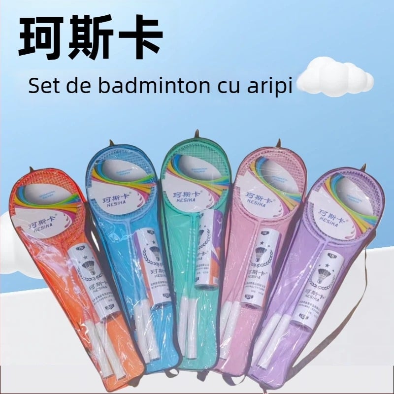 Rachetă badminton K310, cadru din aliaj de fier, sfoară nylon, greutate 95–100 g, tijă dreaptă