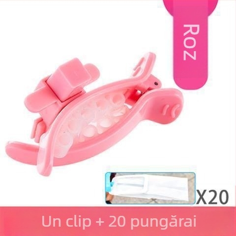 Dispenser pentru sacoșe de câini cu clips și alimentare automată (Plastic; Model 48931157; 20 bucăți în cutie)