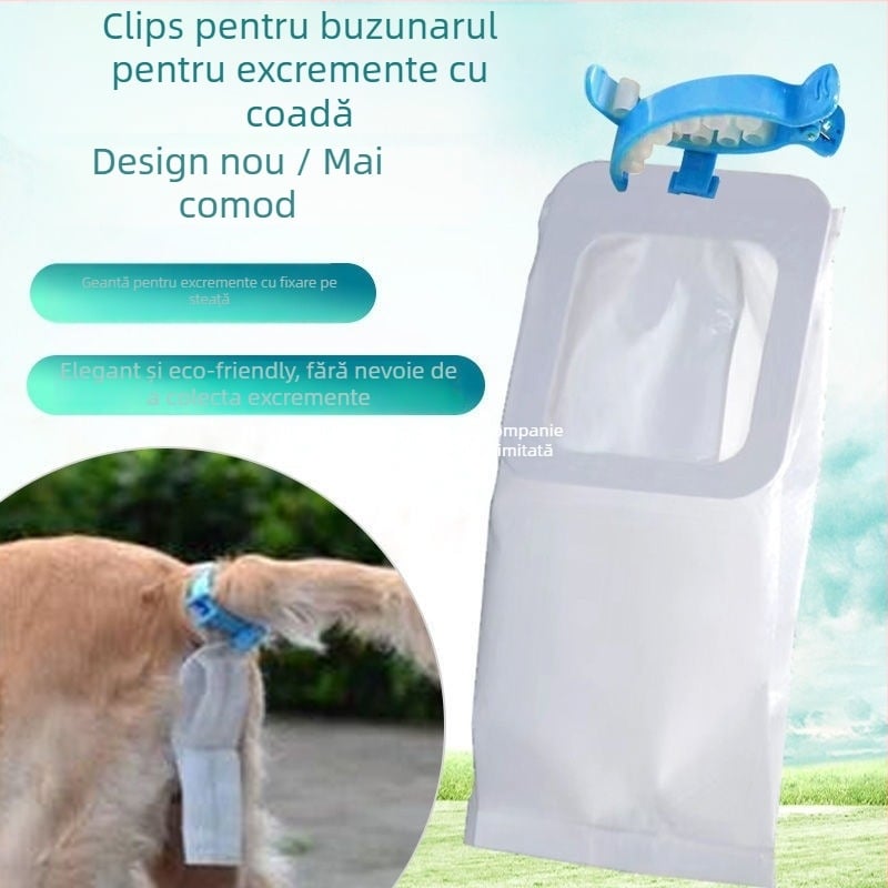 Dispenser pentru sacoșe de câini cu clips și alimentare automată (Plastic; Model 48931157; 20 bucăți în cutie)