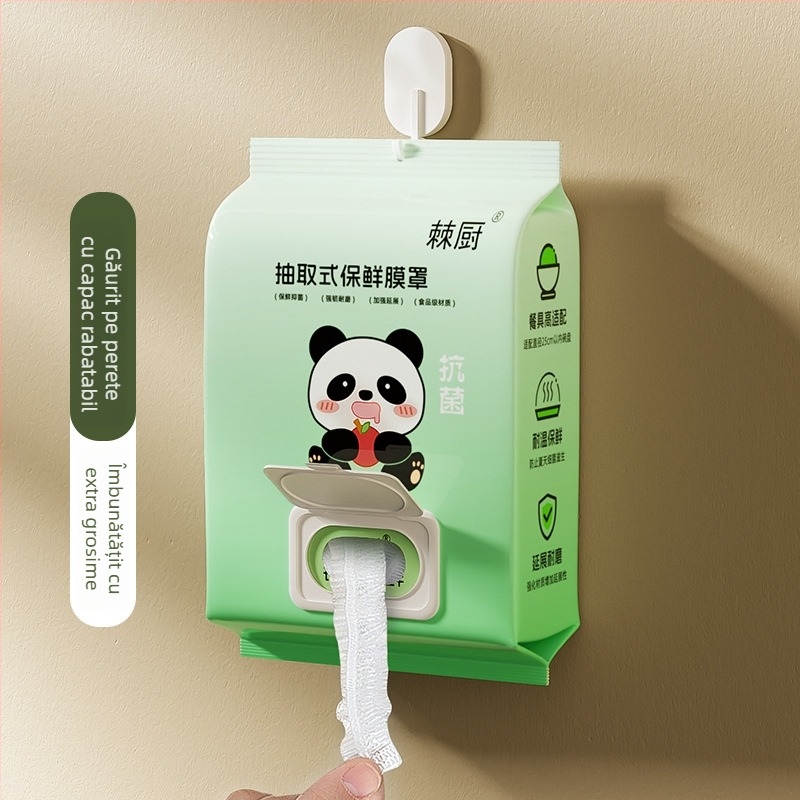 Acoperire pentru folie proaspătă cu capac rabatabil de unică folosință – design atârnat, material PE, uz casnic, 60 buc