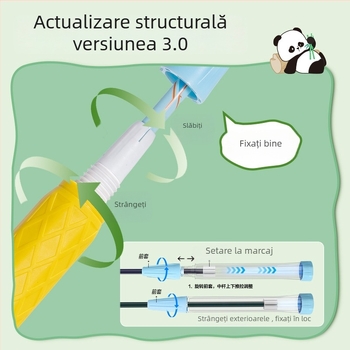 Rachetă de badminton cu reglaj telescopic și design împărțit, ramă din aliaj de fier, lungime 665 mm, fire din fibre cu elasticitate înaltă