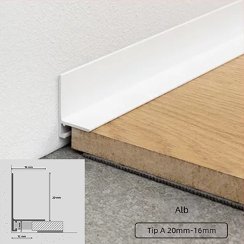 Plintă din aliaj de aluminiu, miniaturală, stil plat, lux discret