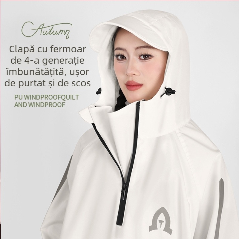 Poncho de bicicletă pentru o singură persoană, din pânză Oxford, strat PU impermeabil, cu aspect gros și imprimat