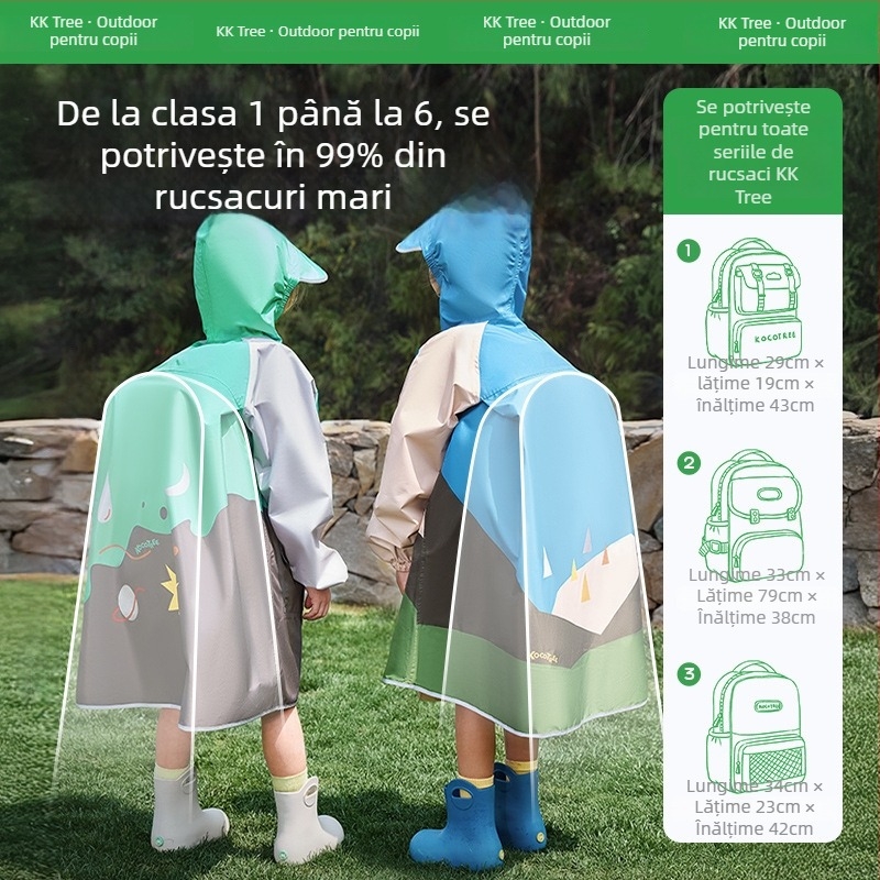 Kocotree pelerină de ploaie pentru copii – stil Cartoon, material poliester, strat impermeabil