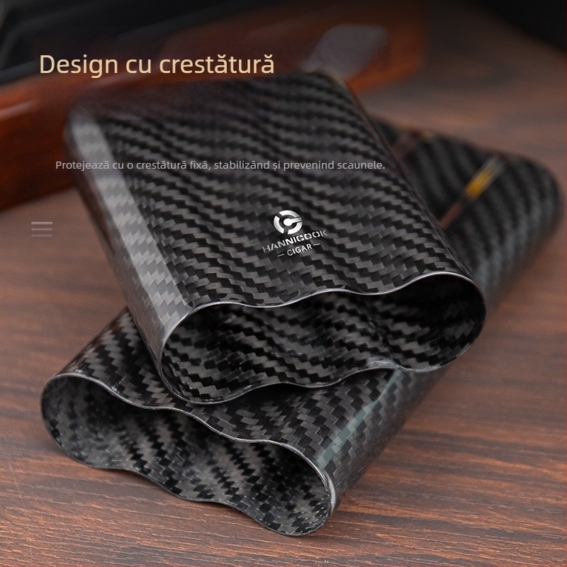 Tub de hidratare pentru trabuc din fibră de carbon – ușor, stil retro, personalizabil