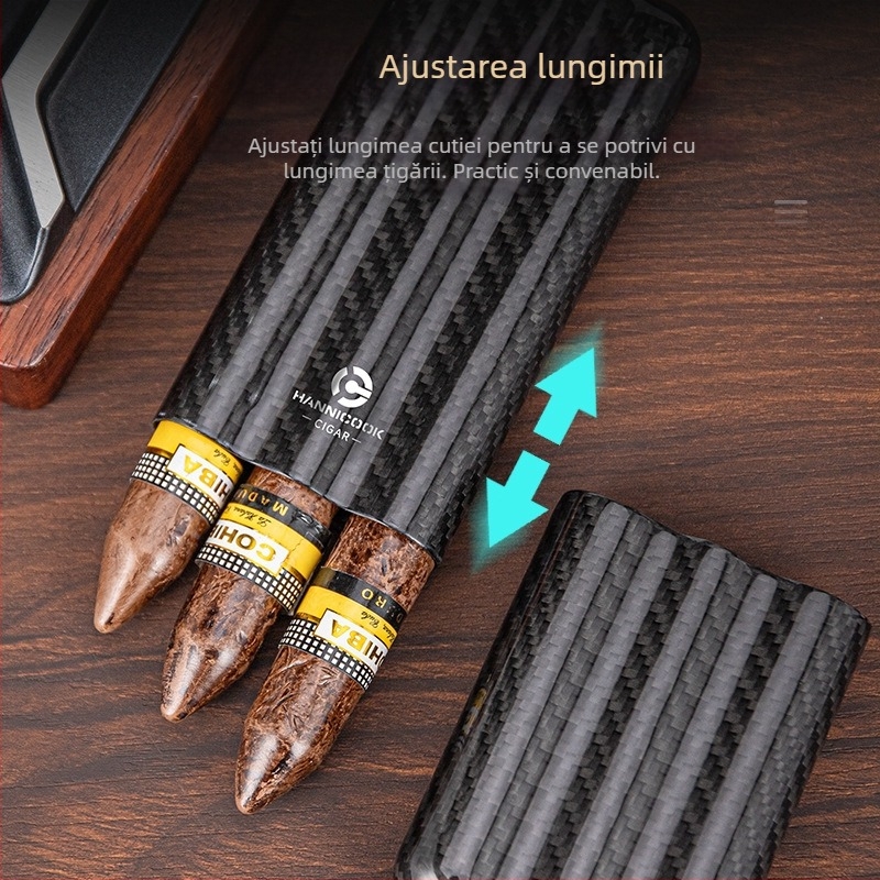 Tub de hidratare pentru trabuc din fibră de carbon – ușor, stil retro, personalizabil