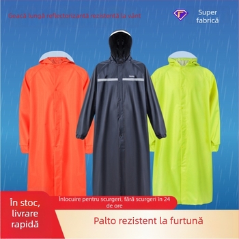 Set complet pelerină de ploaie pentru bicicletă electrică: pantaloni de ploaie și pelerină, PVC pe țesătură poliester, 0,19 mm, elemente reflectorizante, pentru 1 persoană