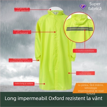 Set complet pelerină de ploaie pentru bicicletă electrică: pantaloni de ploaie și pelerină, PVC pe țesătură poliester, 0,19 mm, elemente reflectorizante, pentru 1 persoană