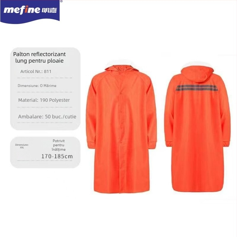 Set complet pelerină de ploaie pentru bicicletă electrică: pantaloni de ploaie și pelerină, PVC pe țesătură poliester, 0,19 mm, elemente reflectorizante, pentru 1 persoană