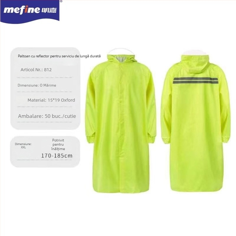 Set complet pelerină de ploaie pentru bicicletă electrică: pantaloni de ploaie și pelerină, PVC pe țesătură poliester, 0,19 mm, elemente reflectorizante, pentru 1 persoană