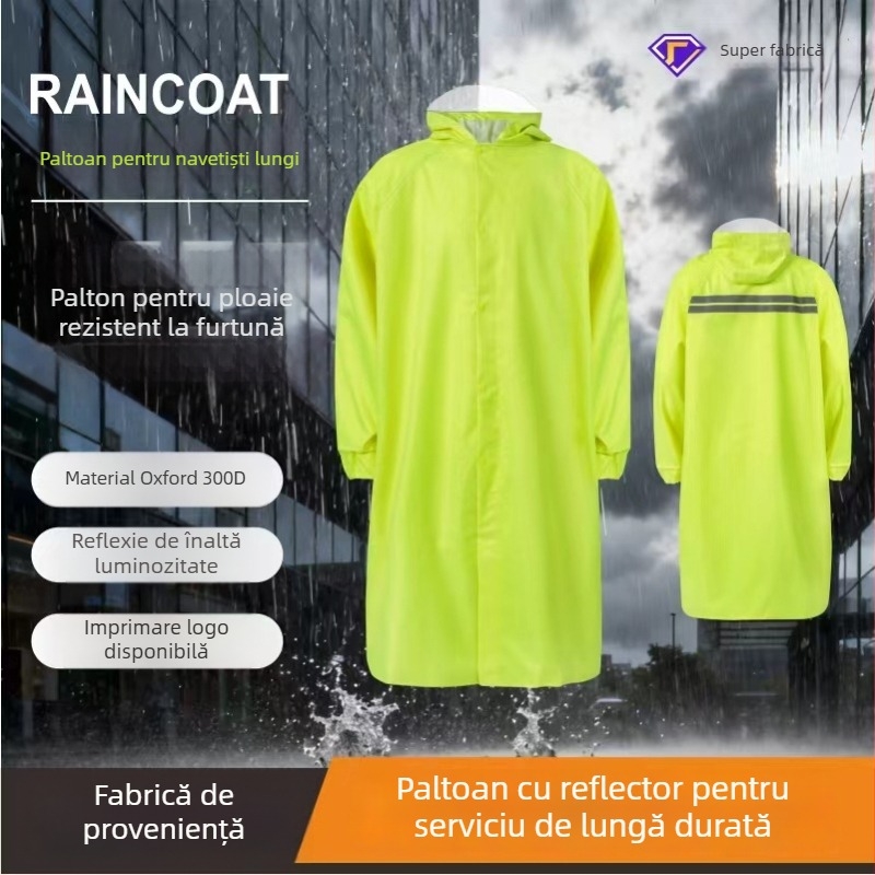 Set complet pelerină de ploaie pentru bicicletă electrică: pantaloni de ploaie și pelerină, PVC pe țesătură poliester, 0,19 mm, elemente reflectorizante, pentru 1 persoană