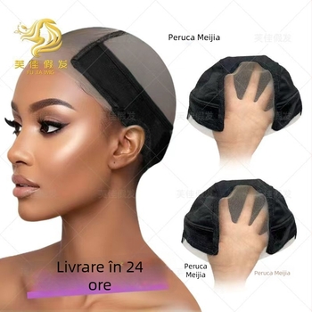 Perucă cu şapcă din plasă – formă în U, dantelă de catifea dublă, brand Fujia, origine Zhejiang