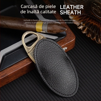 HANNICOOK Foarfece pentru trabucuri, design în formă de V, aliaj de zinc, suprafață gravată, stil retro