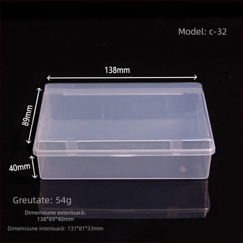 Cutie transparentă din plastic PP cu capac cu închidere snap pentru cleme de hârtie și trusă de cusut