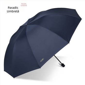 Heaven umbrelă de ploaie cu trei segmente, logo imprimat, țesătură 210T, tije din oțel (10), mâner din plastic, deschidere manuală