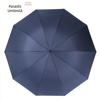 Heaven umbrelă de ploaie cu trei segmente, logo imprimat, țesătură 210T, tije din oțel (10), mâner din plastic, deschidere manuală