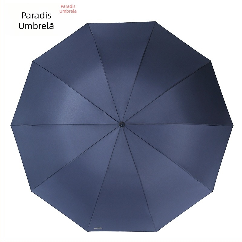 Heaven umbrelă de ploaie cu trei segmente, logo imprimat, țesătură 210T, tije din oțel (10), mâner din plastic, deschidere manuală