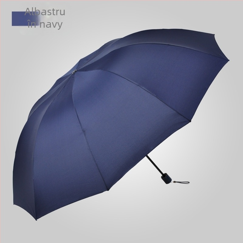 Heaven umbrelă de ploaie cu trei segmente, logo imprimat, țesătură 210T, tije din oțel (10), mâner din plastic, deschidere manuală