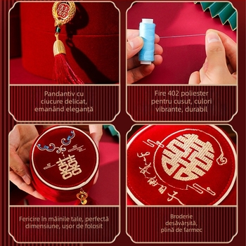Cutie de cusut de nuntă – Fei Xun Fei, material textil, ambalaj OPP, depozitare portabilă a firelor