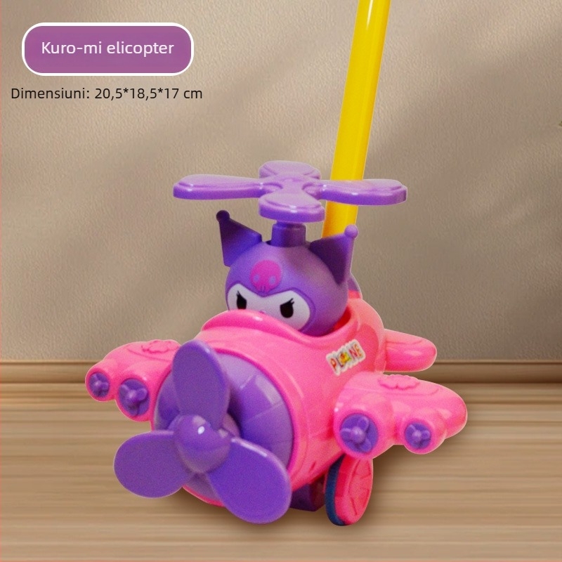 CL Jucărie de împins pentru copii 0–3 ani, rață desen animat cu sunet, din plastic – dezvoltă târâtul, prinderea, simțurile și coordonarea mână-ochi