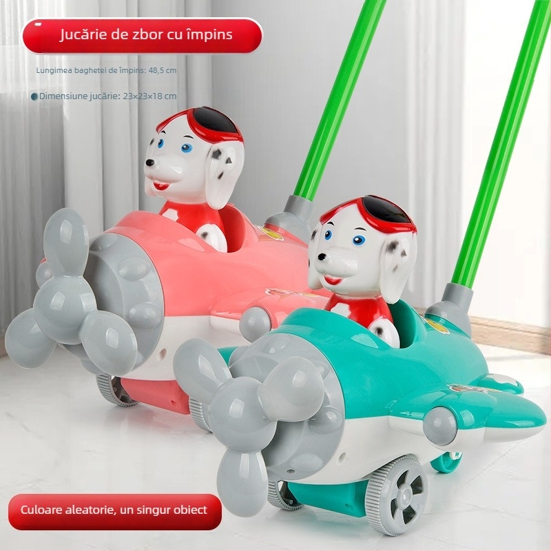 CL Jucărie de împins pentru copii 0–3 ani, rață desen animat cu sunet, din plastic – dezvoltă târâtul, prinderea, simțurile și coordonarea mână-ochi