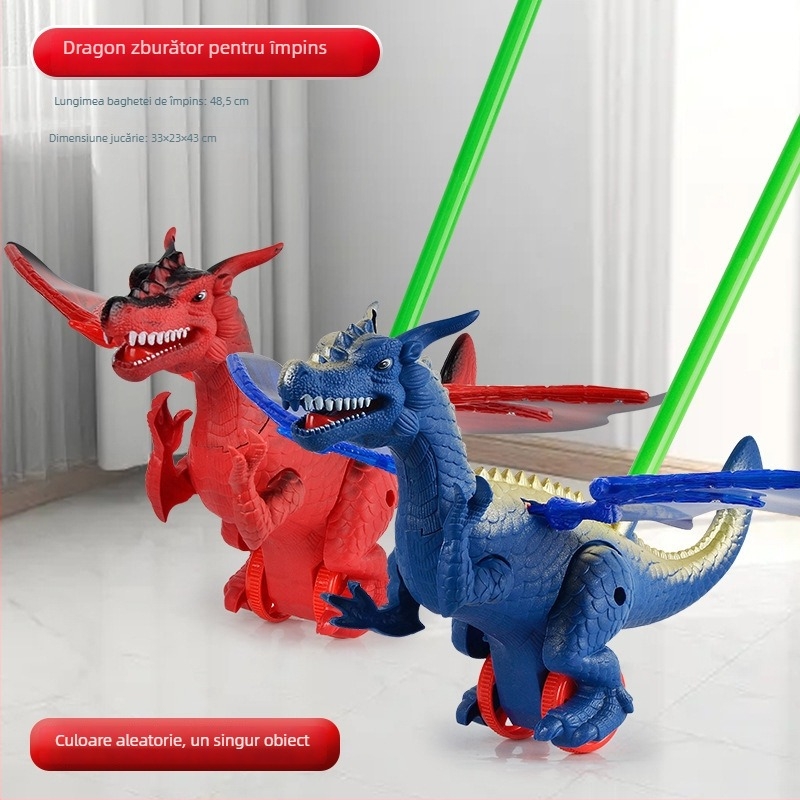 CL Jucărie de împins pentru copii 0–3 ani, rață desen animat cu sunet, din plastic – dezvoltă târâtul, prinderea, simțurile și coordonarea mână-ochi