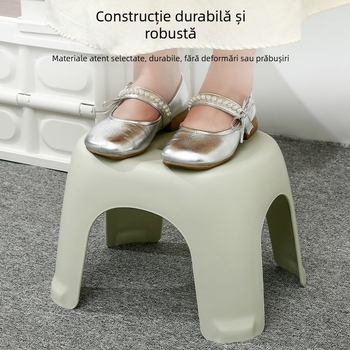 Scaun din plastic pentru baie: antiderapant, construcție îngroșată, durabil, mic scaun pentru schimbarea încălțămintei