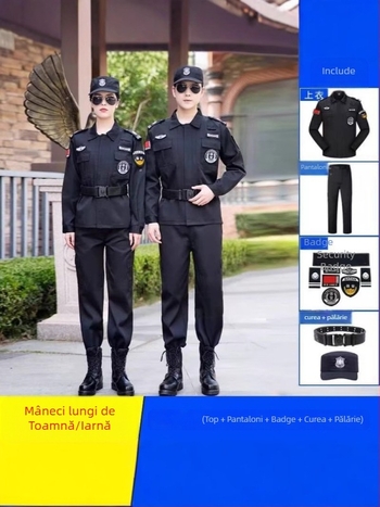 Set de Uniformă de Securitate, respirabil, din amestec de fibre de poliester pentru primăvară–toamnă, pentru bărbați