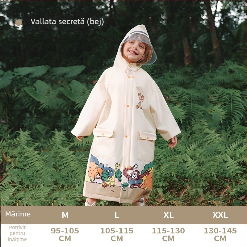 Poncho EVA pentru copii pentru drumeții - impermeabil, pentru 1 persoană, imprimare logo disponibilă, personalizabil