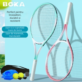 Set de antrenament tenis cu rachetă din aliaj de aluminiu – lovitură orizontală, mâner G3, rigiditate moderată, pentru începători