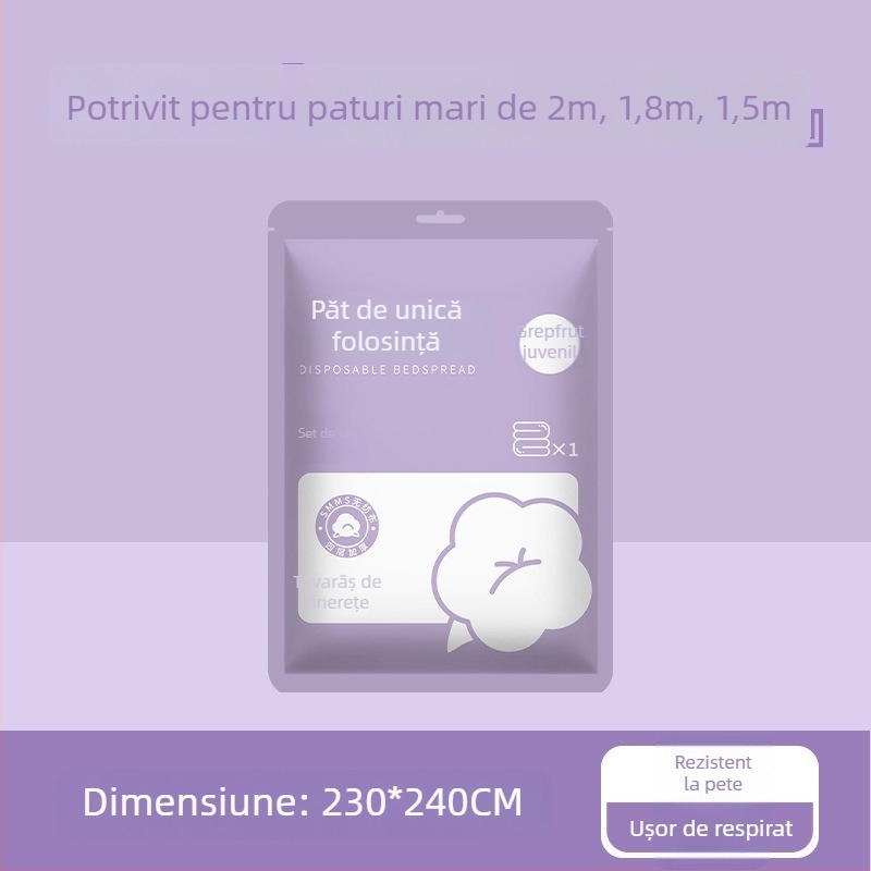 Cearșaf de pat de unică folosință cu elastic - SMMS material, protecție împotriva prafului, anti-murdărire, Youth brand