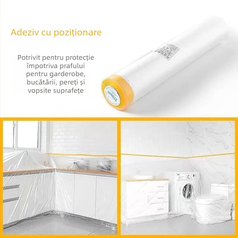 Husa de canapea de unică folosință, protecție împotriva prafului, folie de plastic PE, protecție a mobilierului în stil modern minimalist