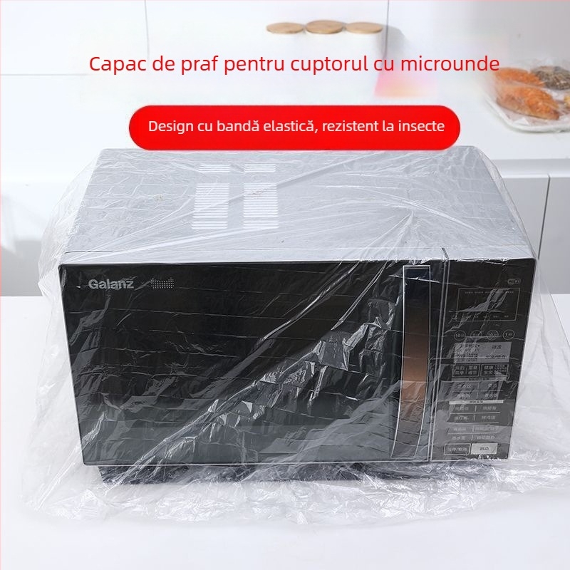 Husă de protecție de unică folosință împotriva prafului pentru oala de orez și cuptorul cu microunde, transparentă, extra-large, din plastic gros, pentru depozitare