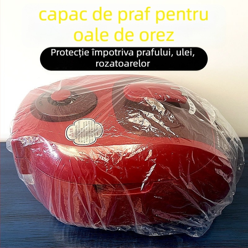 Husă de protecție de unică folosință împotriva prafului pentru oala de orez și cuptorul cu microunde, transparentă, extra-large, din plastic gros, pentru depozitare