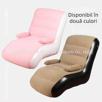 Canapea gonflabilă în formă de S pentru o persoană – PVC, 2.1 kg, șezlong pliabil portabil cu pompă de aer