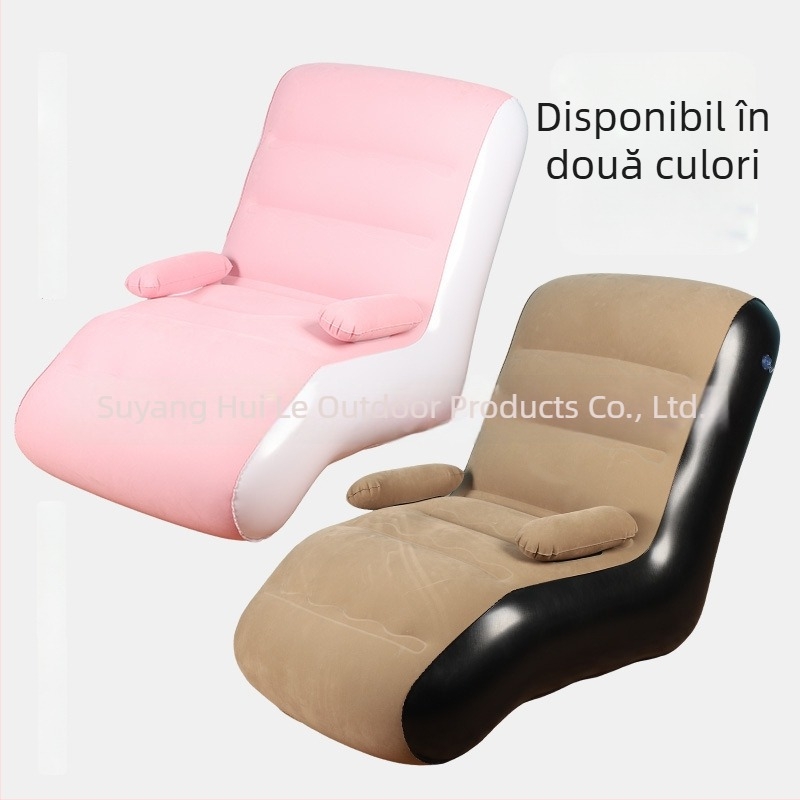 Canapea gonflabilă în formă de S pentru o persoană – PVC, 2.1 kg, șezlong pliabil portabil cu pompă de aer