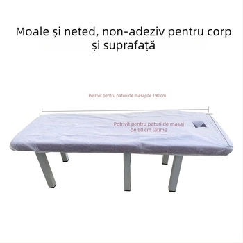 Lenjerie de masaj de unică folosință pentru pat, cu gaură pentru față, din material nețesut, respirabilă, rezistentă la ulei și murdărie, îngroșată