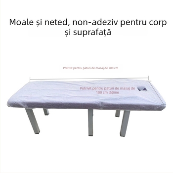 Lenjerie de masaj de unică folosință pentru pat, cu gaură pentru față, din material nețesut, respirabilă, rezistentă la ulei și murdărie, îngroșată