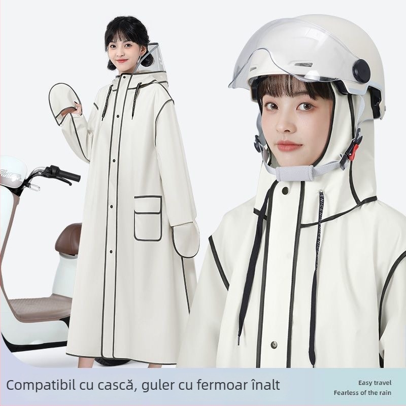 Poncho pentru adulți pentru motocicletă/scuter electric, țesătură EVA, acoperire integrală, design lung, unisex
