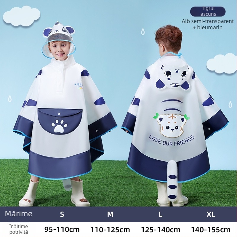 PONCHO EVA pentru copii, impermeabil, în stil mantie, cu spațiu pentru rucsac, design desen animat