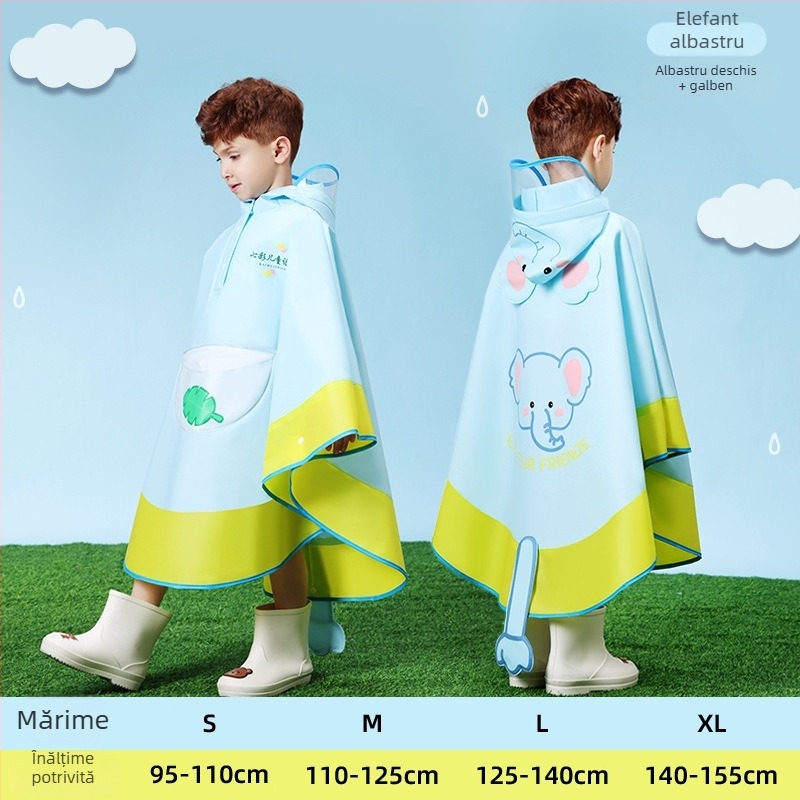 PONCHO EVA pentru copii, impermeabil, în stil mantie, cu spațiu pentru rucsac, design desen animat