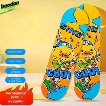 Skateboard – placă din lemn, kick dublu, TY008, Zhejiang, pentru copii