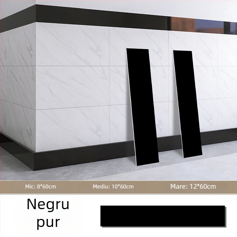 Sticker de perete – bandă decorativă autoadezivă pentru soclul peretelui, PET material, stil modern minimalist, potrivit pentru living, dormitor, birou, bucătărie și baie.