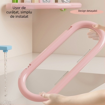 Raft de baie din plastic, montat pe perete, cu 2 etaje, suport până la 5 kg