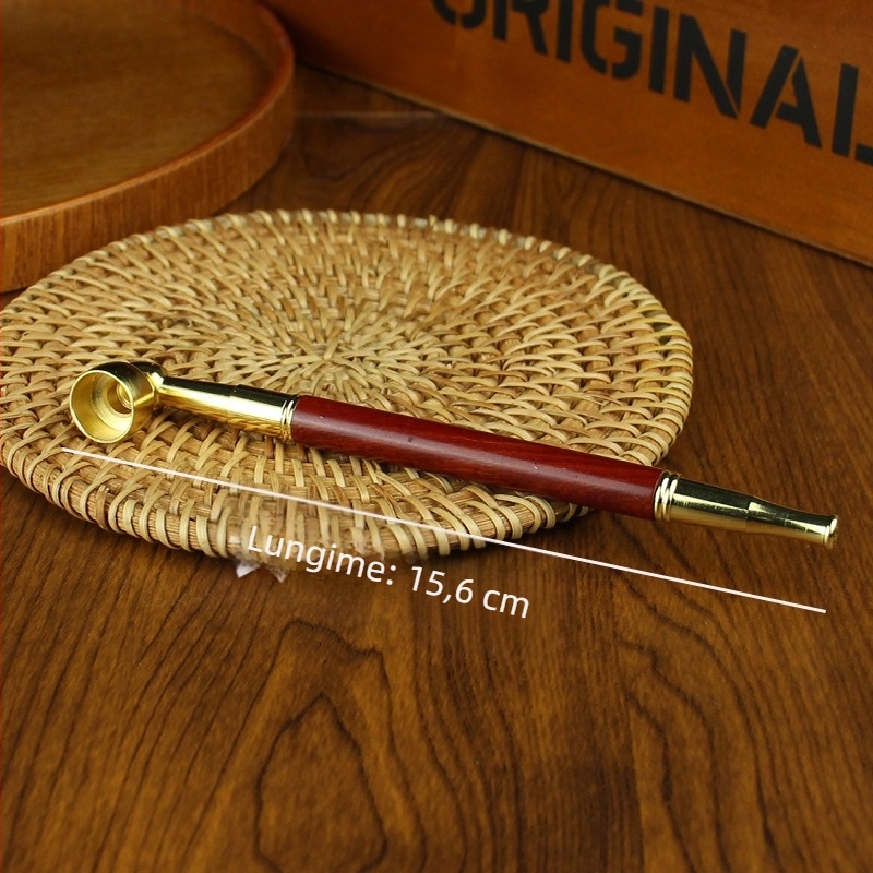 Ținător de țigări – Material cupru, marca Tang Teng, ornament metalic în stil chinezesc.