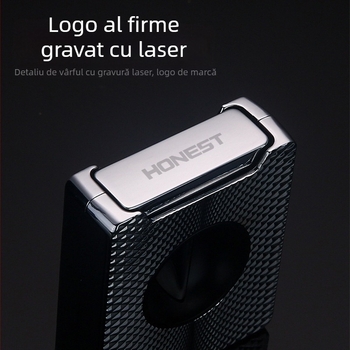 Tăietor pentru țigări, metal, lame în formă de V cu arc, portabil, realizat manual, brand HONEST